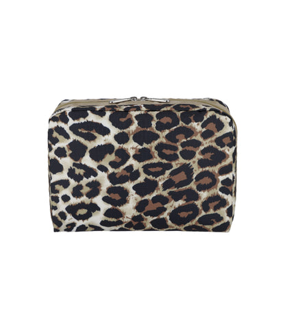 Extra Large Rectangular Cosmetic<br>Flaxen Leopard