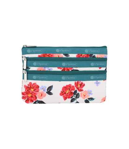 3-Zip Cosmetic<br>Painterly Floral