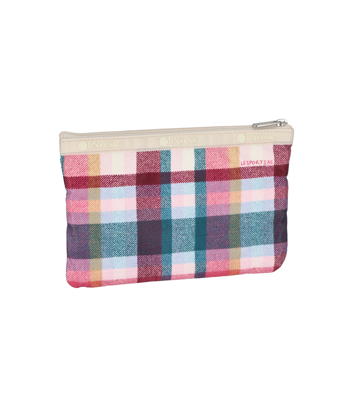 3-Zip Cosmetic<br>Pink Plaid