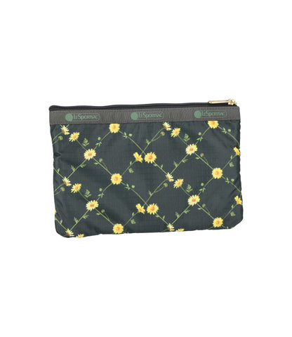 3-Zip Cosmetic<br>Daisy Cross Green