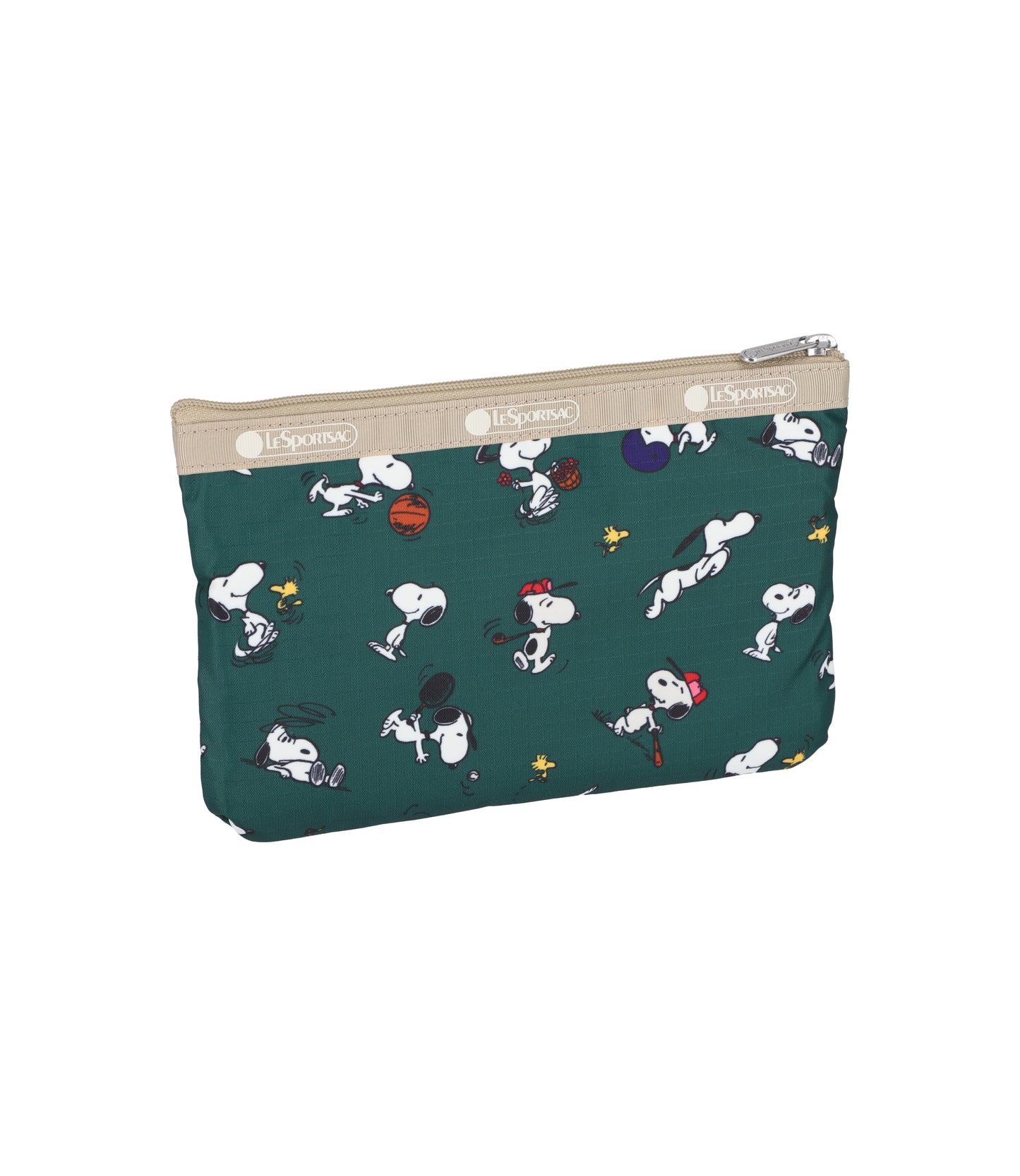 3-Zip Cosmetic<br>Snoopy and Woodstock Green