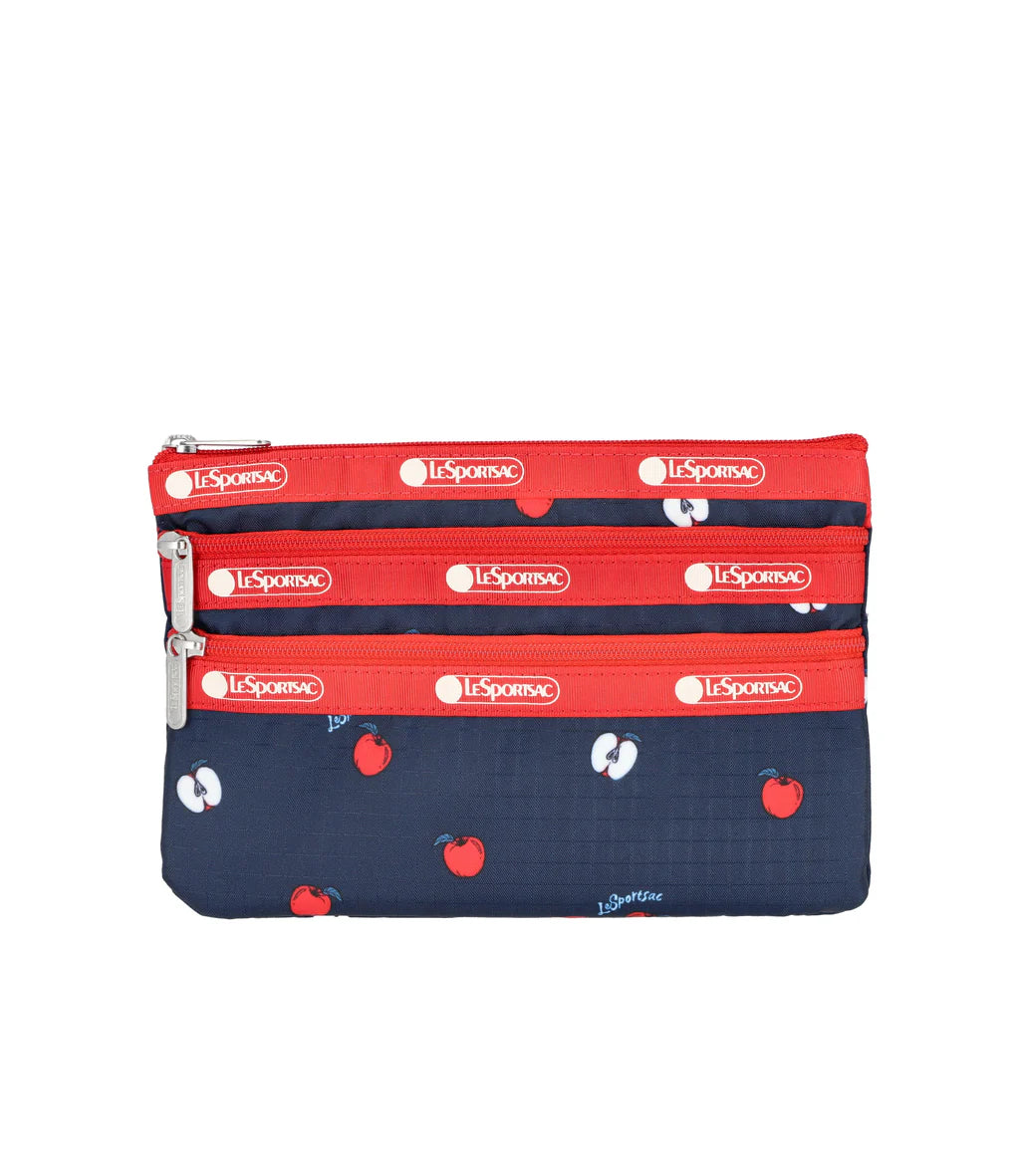 3-Zip Cosmetic<br>Red Delicious Navy/Red