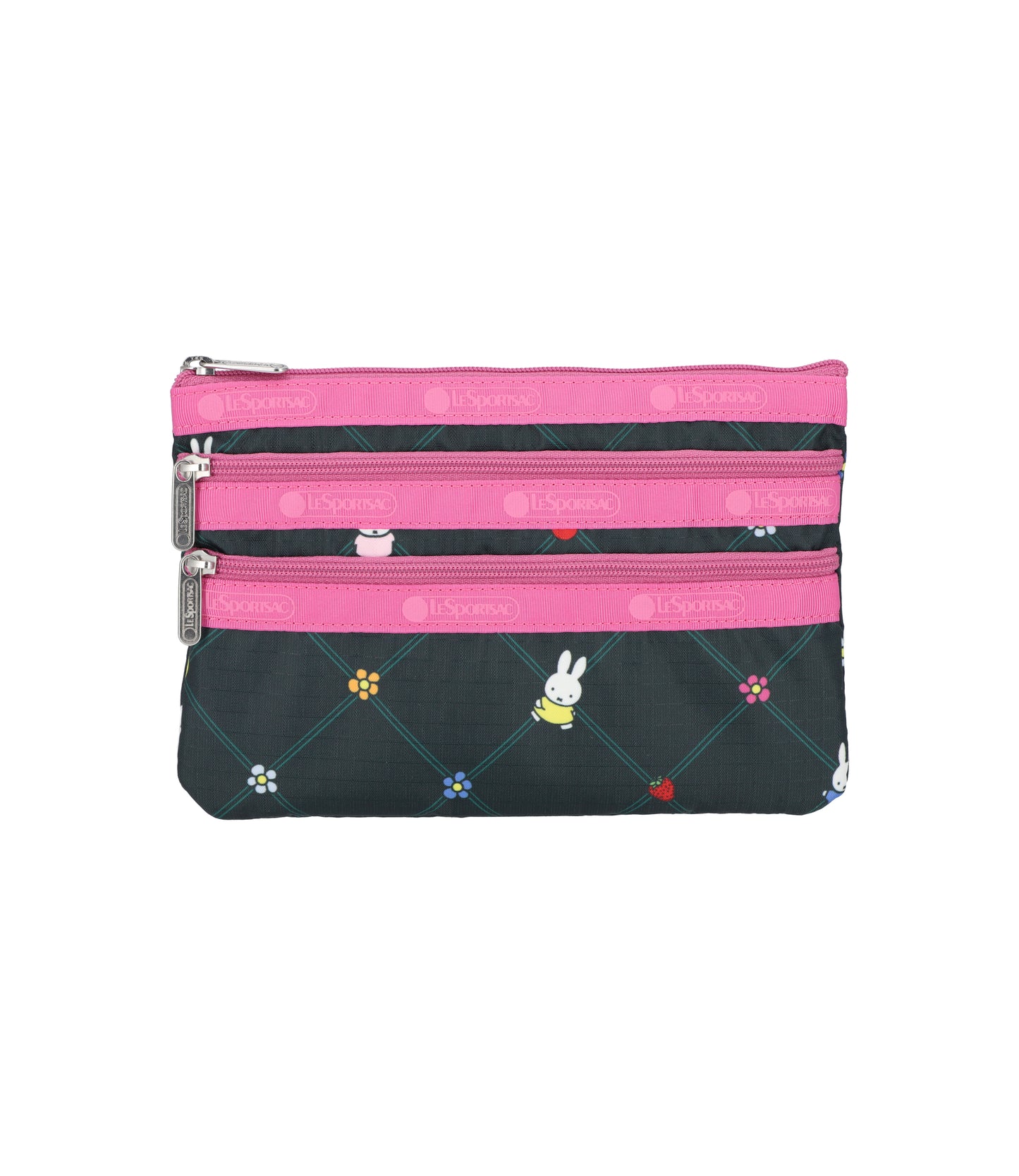 3-Zip Cosmetic<br>Miffy Orchard Green/Pink