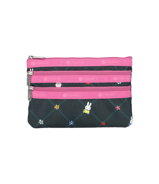3-Zip Cosmetic<br>Miffy Orchard Green/Pink