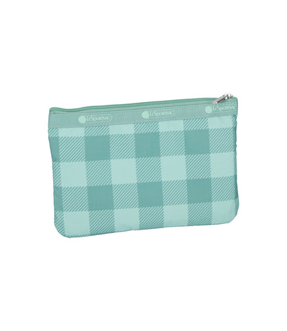 3-Zip Cosmetic<br>Green Field Gingham