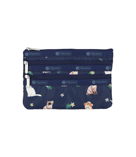3 Zip Cosmetic<br>Tropical Meow Cat