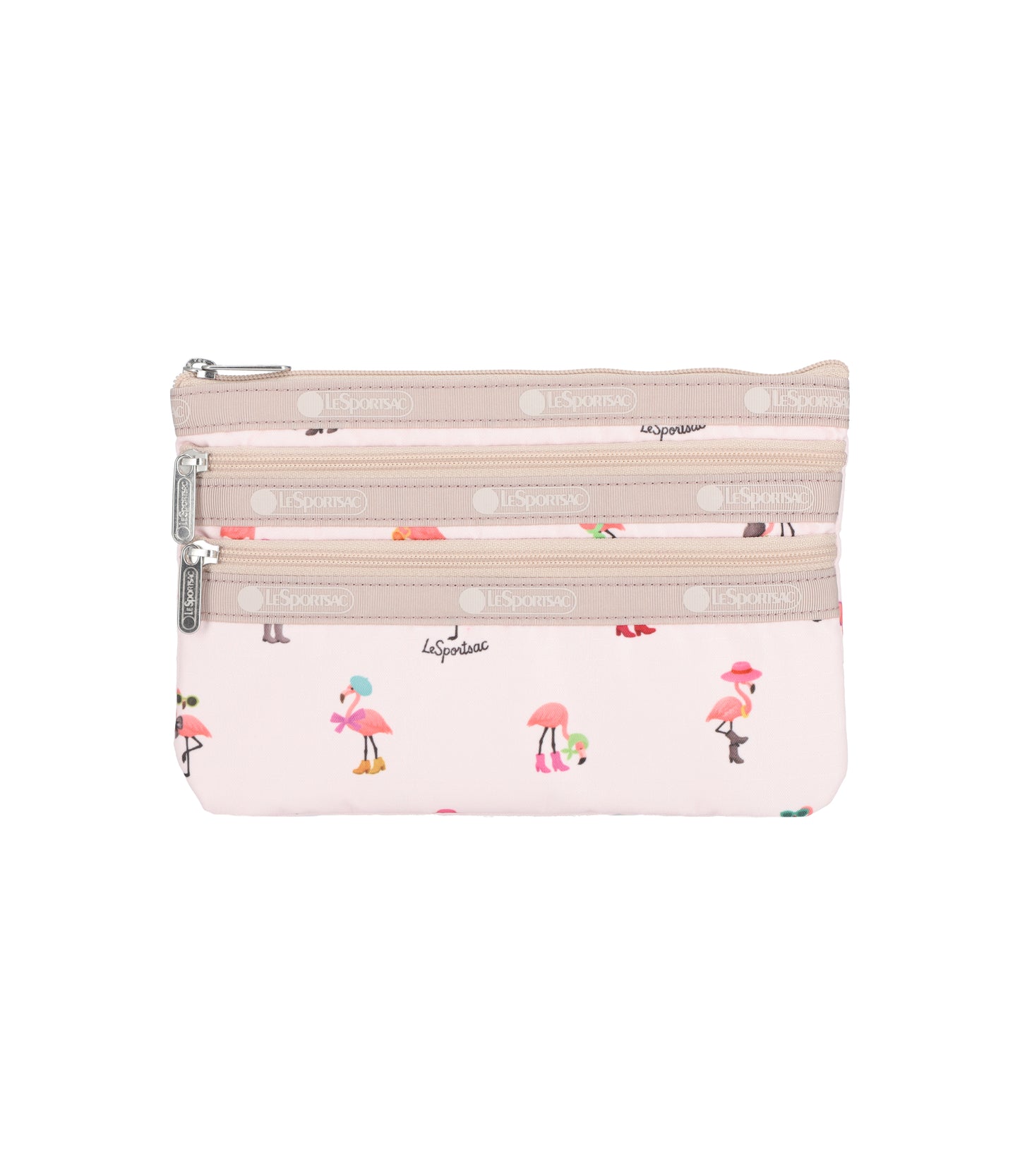 3 Zip Cosmetic<br>Flamingo Party