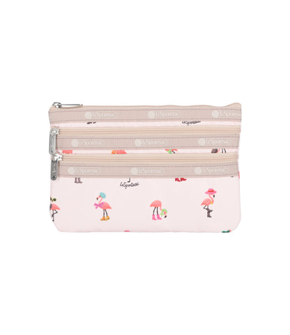 3 Zip Cosmetic<br>Flamingo Party
