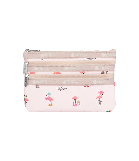 3 Zip Cosmetic<br>Flamingo Party