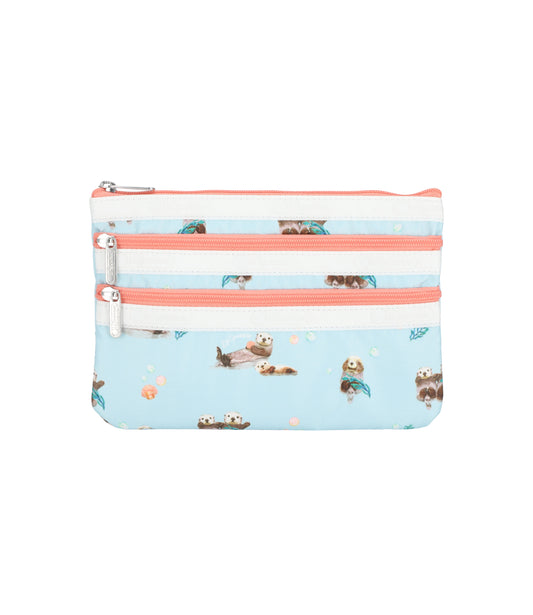 3 Zip Cosmetic<br>Floating Sea Otters