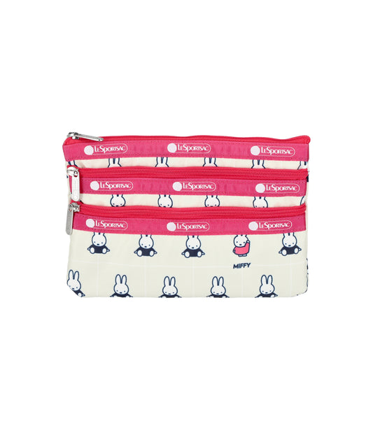 3-Zip Cosmetic<br>Miffy Grid Check Accessory