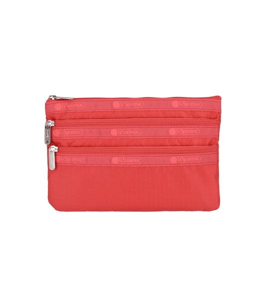 3-Zip Cosmetic<br>Rosey Red