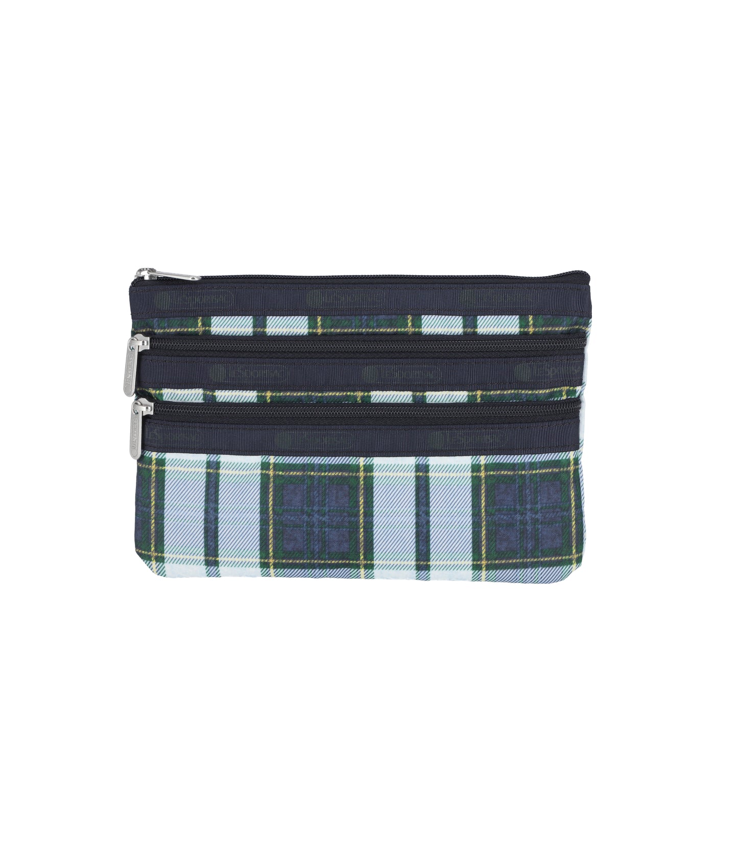 3-Zip Cosmetic<br>Deep Blue Tartan