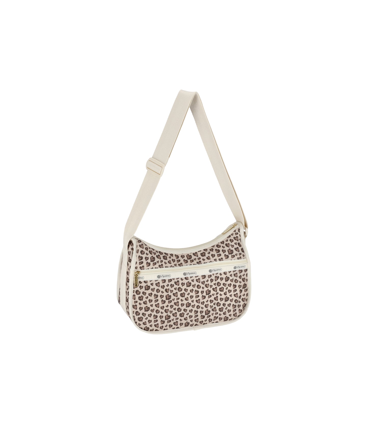 Classic Hobo<br>Latte Heart Leopard