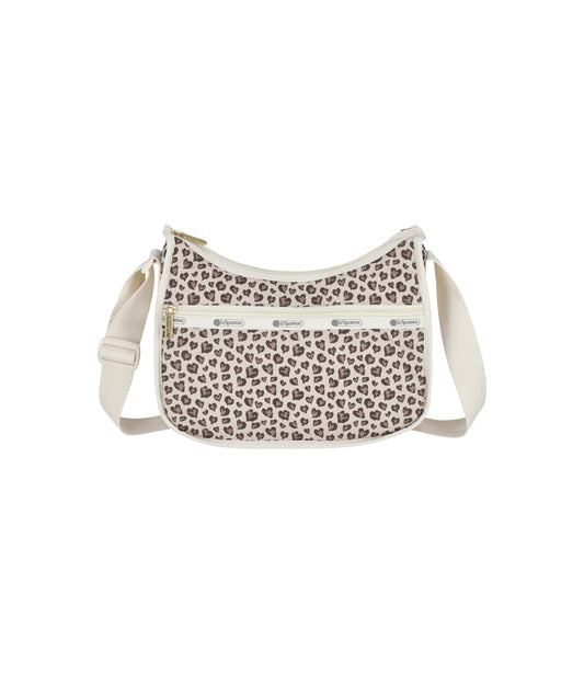 Classic Hobo<br>Latte Heart Leopard