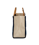 Small Bamboo Book Tote<br>Stripe Deep Sea Blue