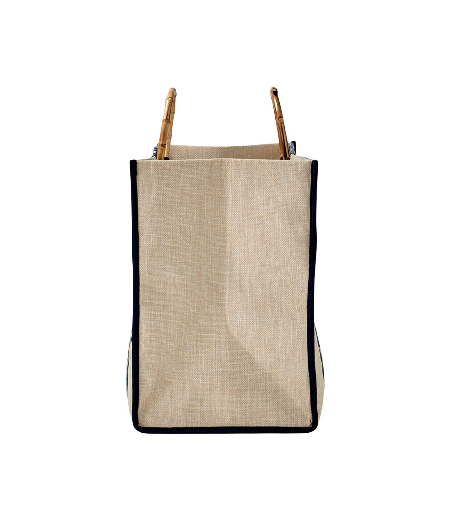 Large Bamboo Book Tote<br>Stripe Deep Sea Blue