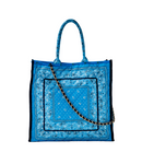 Large Chain Quilt Tote<br>Bandana Sky Blue