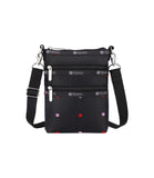 3 Zip Crossbody<br>Embroidered Lips