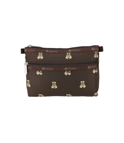 Cosmetic Clutch<br>Teddy Bear Embroidered